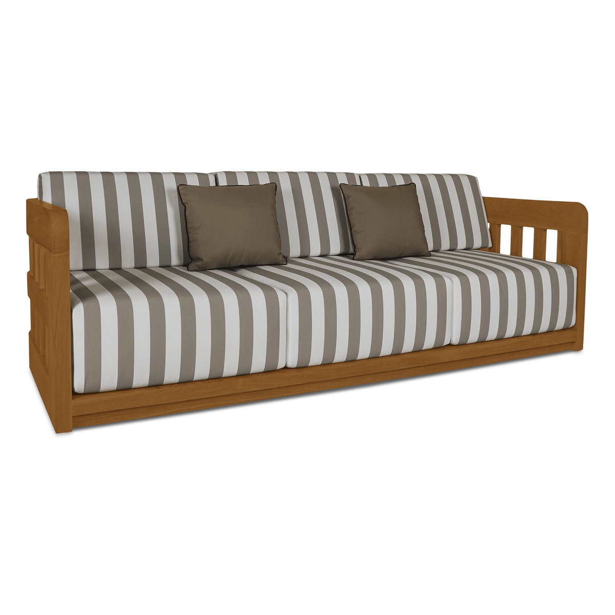Adelaide Outdoor Sofa Brown Stripe, by Moe's Home, 7'6" width x 2'8" height x 2'10.09" depth View 2
