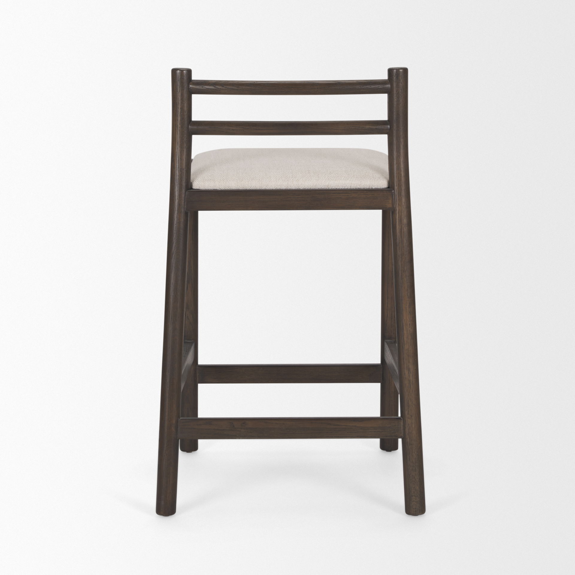 Sam Dark Brown Wood with Cream Fabric Counter Stool large image 