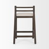 Sam Dark Brown Wood with Cream Fabric Counter Stool thumbnail 3