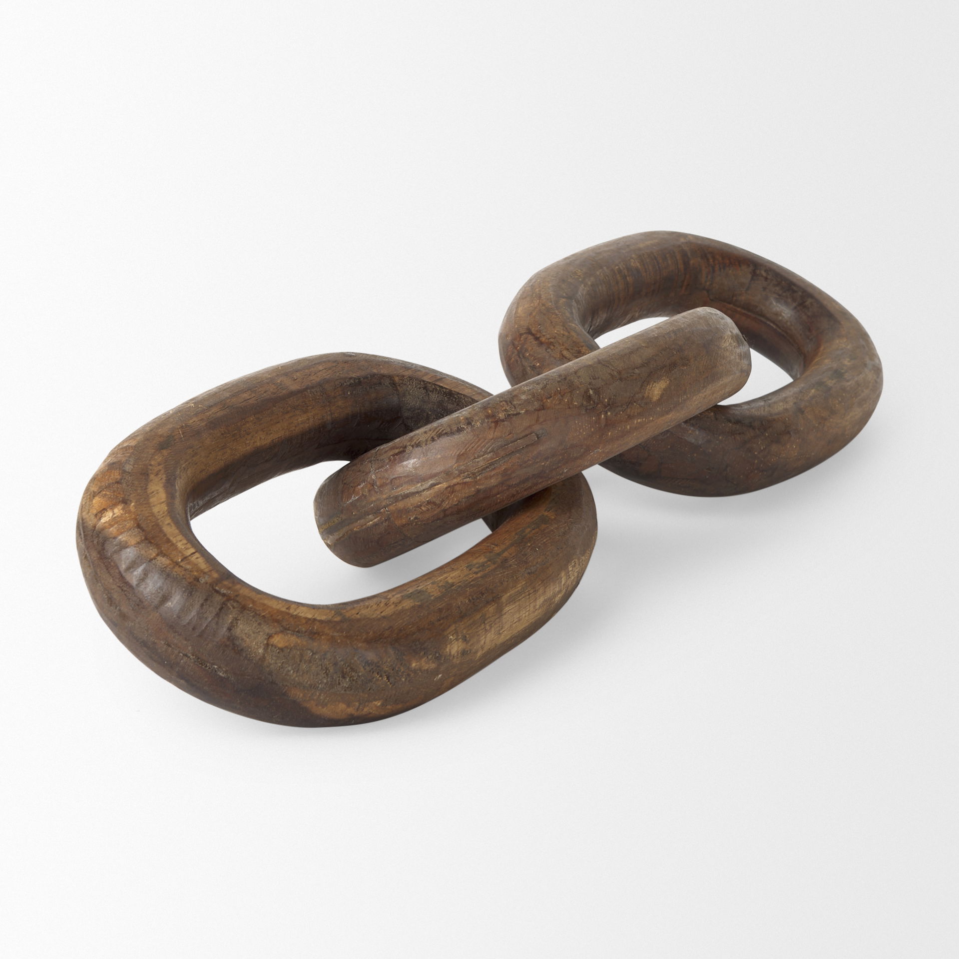 Tayla Large Medium Brown Wood Chain Link, Decorative Object by Mercana, 9.5" length x 2" width x 21" height View 6