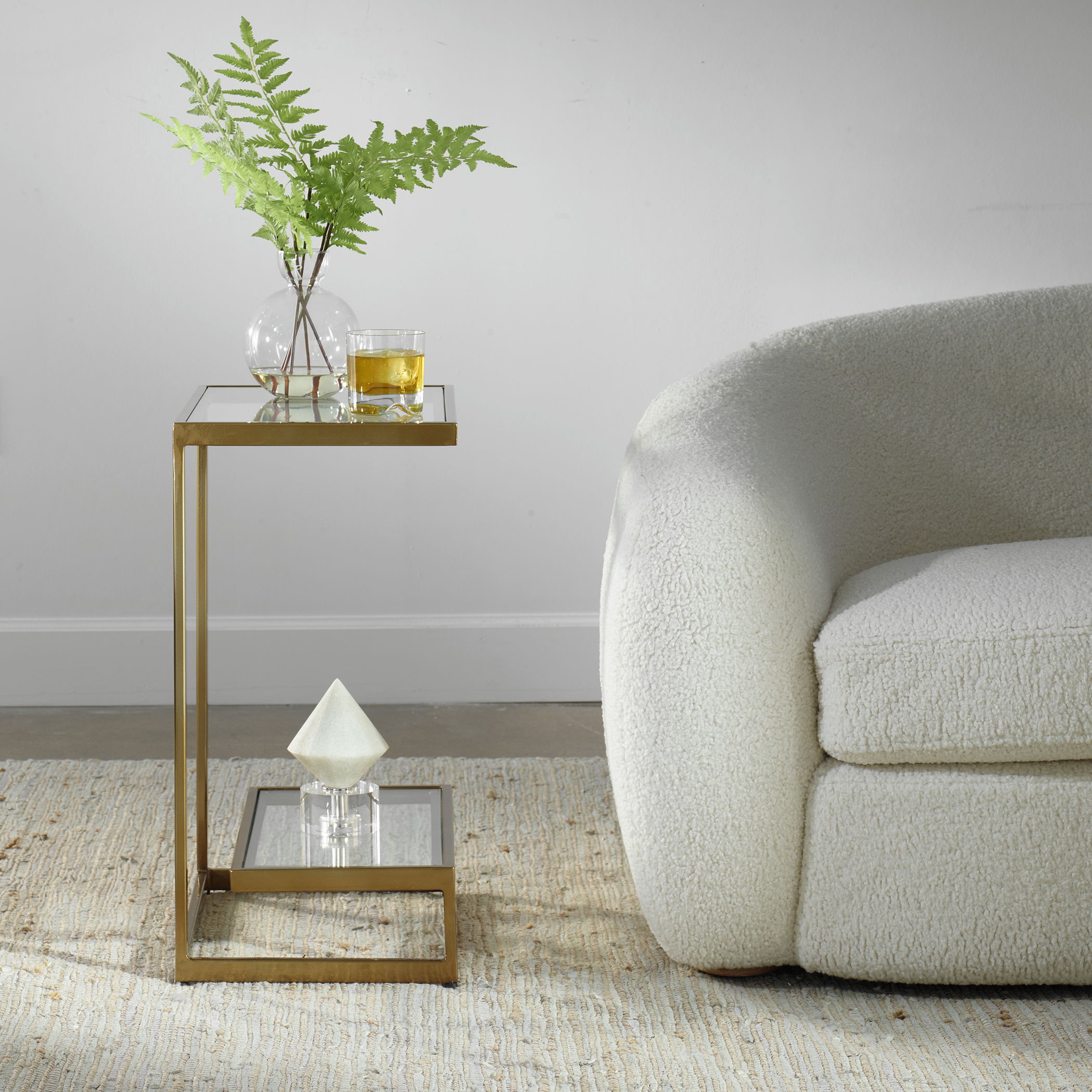 Musing Brushed Brass Accent Table large image 