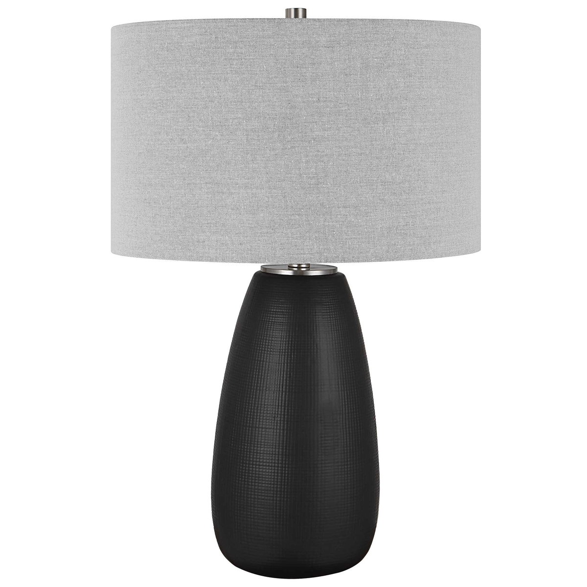 Twilight Satin Black Table Lamp, by Uttermost, 1'5" width x 2'3.25" height x 1'5" depth View 5