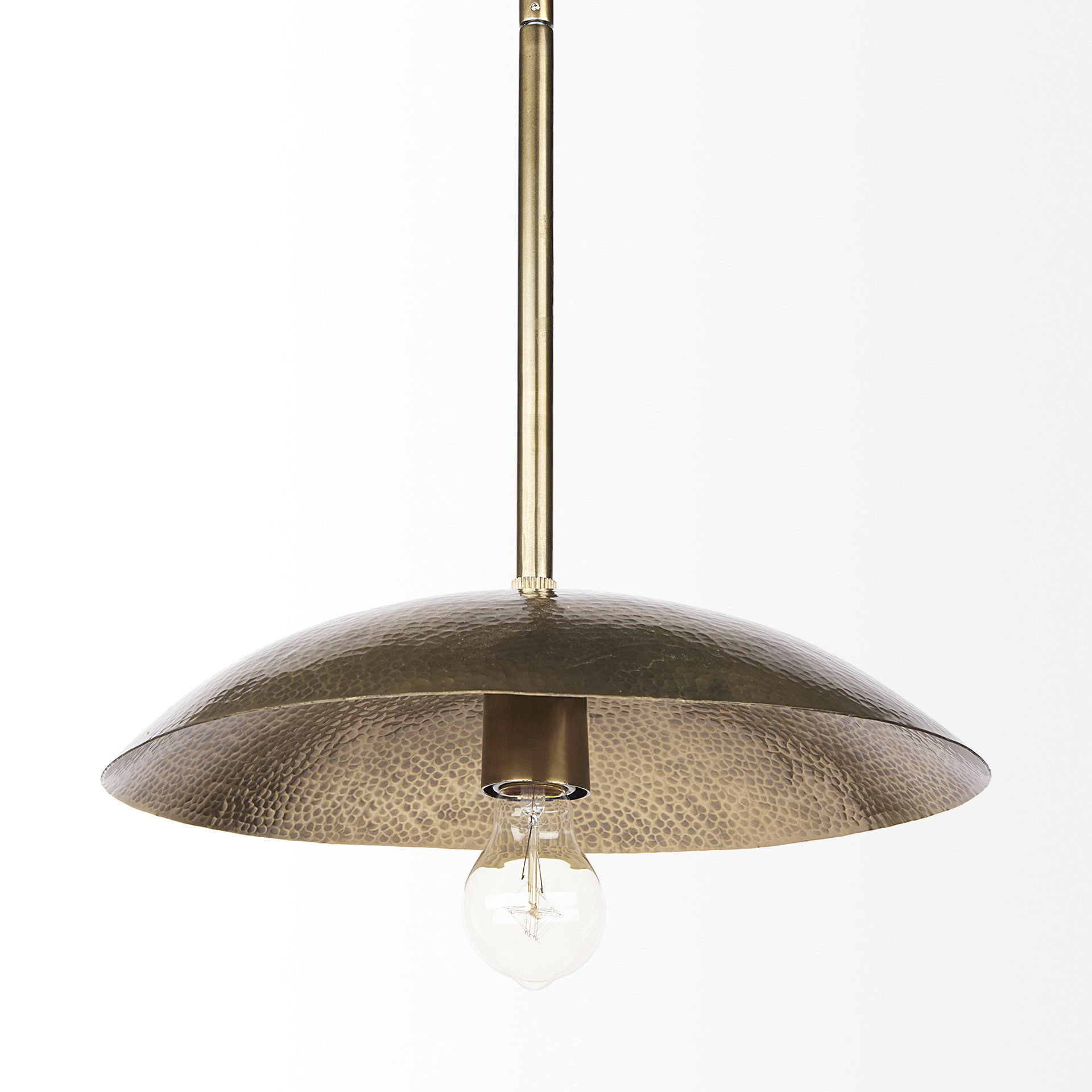 Garnet 13L x 13W Gold Hammered Metal Pendant Light, by Mercana, 14.5" length x 14.5" width x 3.25" height View 6
