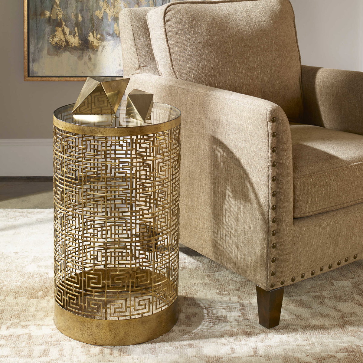 Algernon Accent Table, Furniture by Uttermost, 13.5" width x 24" height x 13.5" depth View 2