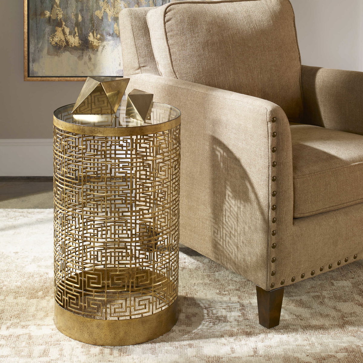 Algernon Accent Table, Side & End Table by Uttermost, 13.5" width x 24" height x 13.5" depth View 2