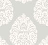 Teardrop Damask Light Grey Wallpaper, by York Wall, 27' length x 2'3" width x 0.02" depth thumbnail 1