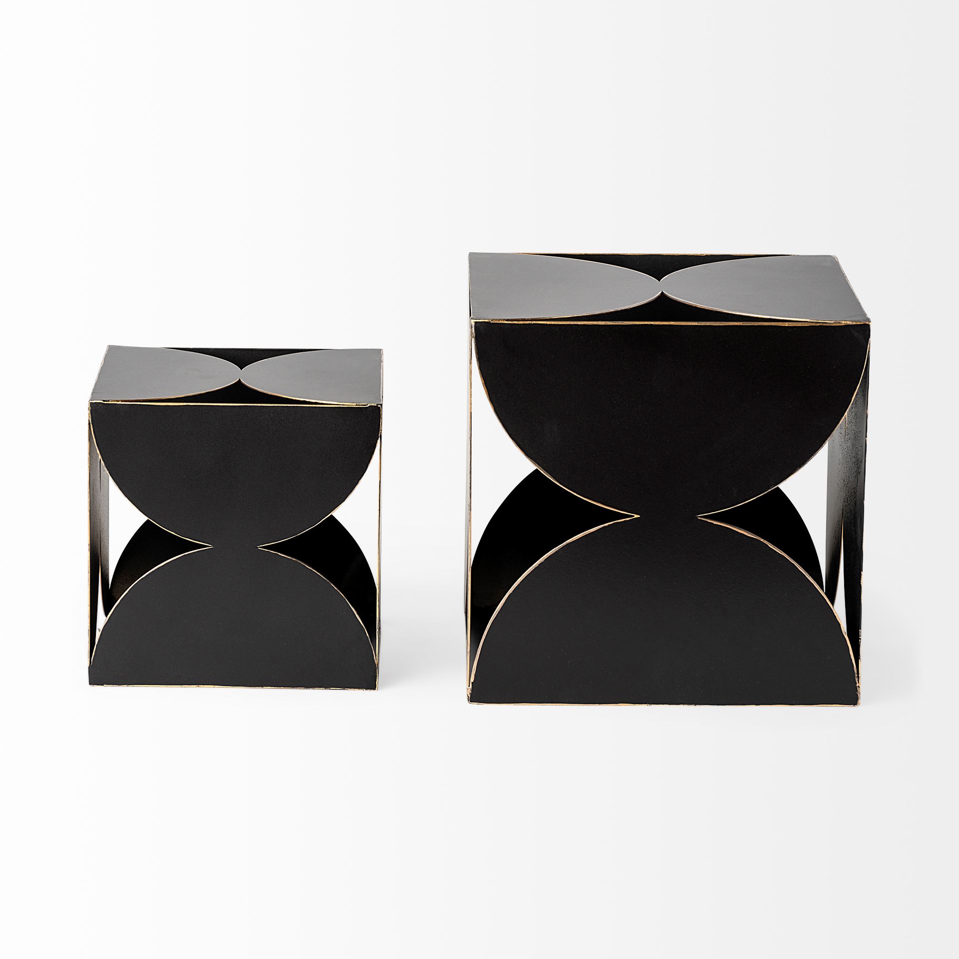 Darren (Large) 8L x 8W Black Metal Decorative Cube large image 