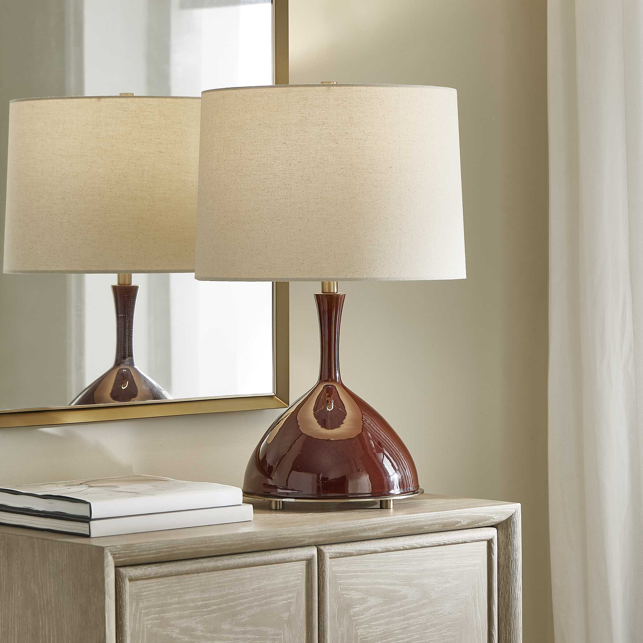 Colette Burgundy Table Lamp large image 