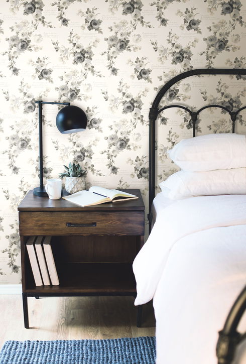Magnolia Home Heirloom Rose Grey & White Peel & Stick Wallpaper