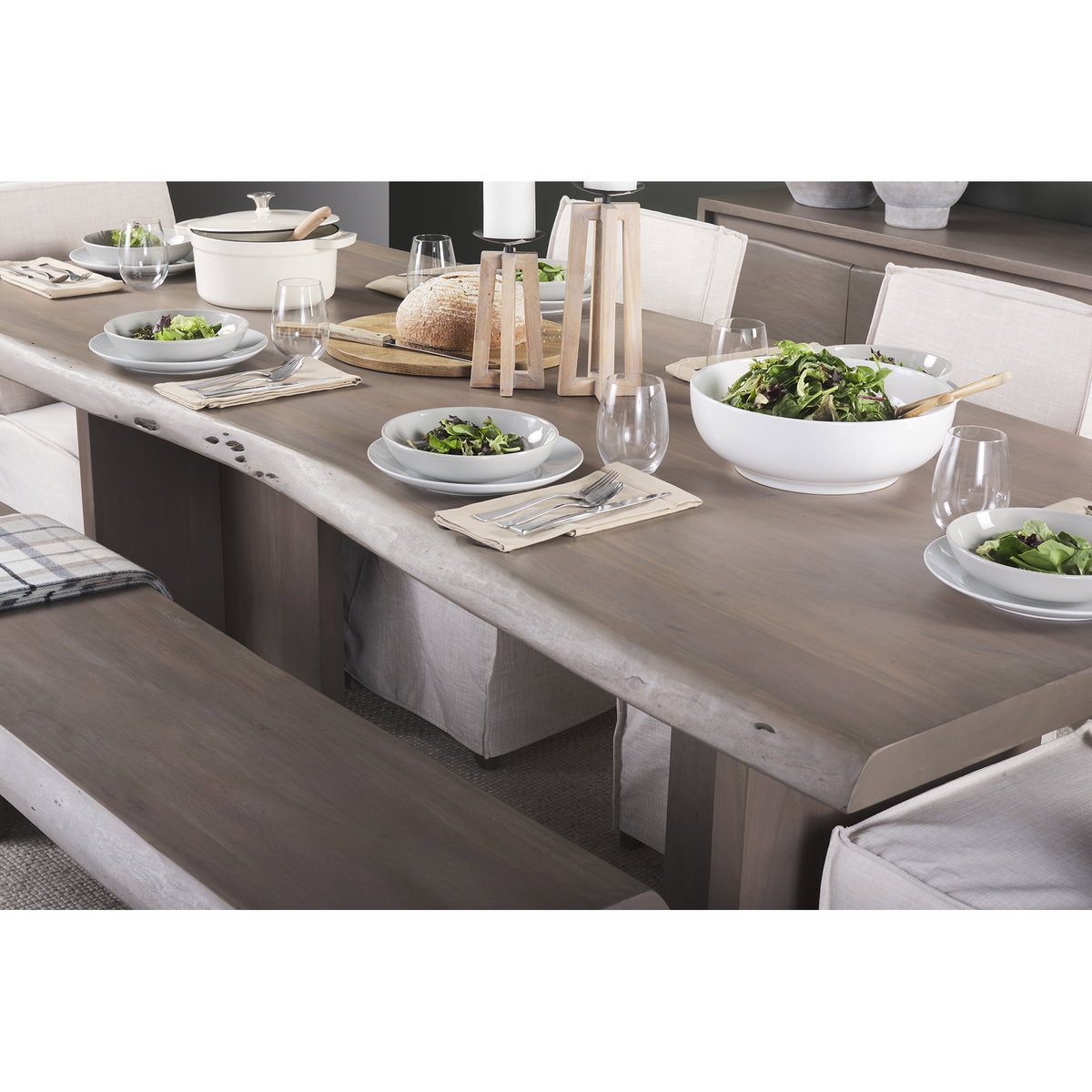 Konstantin 94'L x 40'W Rectangular Dining Table | Modern | Med Brown Wood | Seats 8, by Mercana, 94" length x 40" width x 30" height View 4
