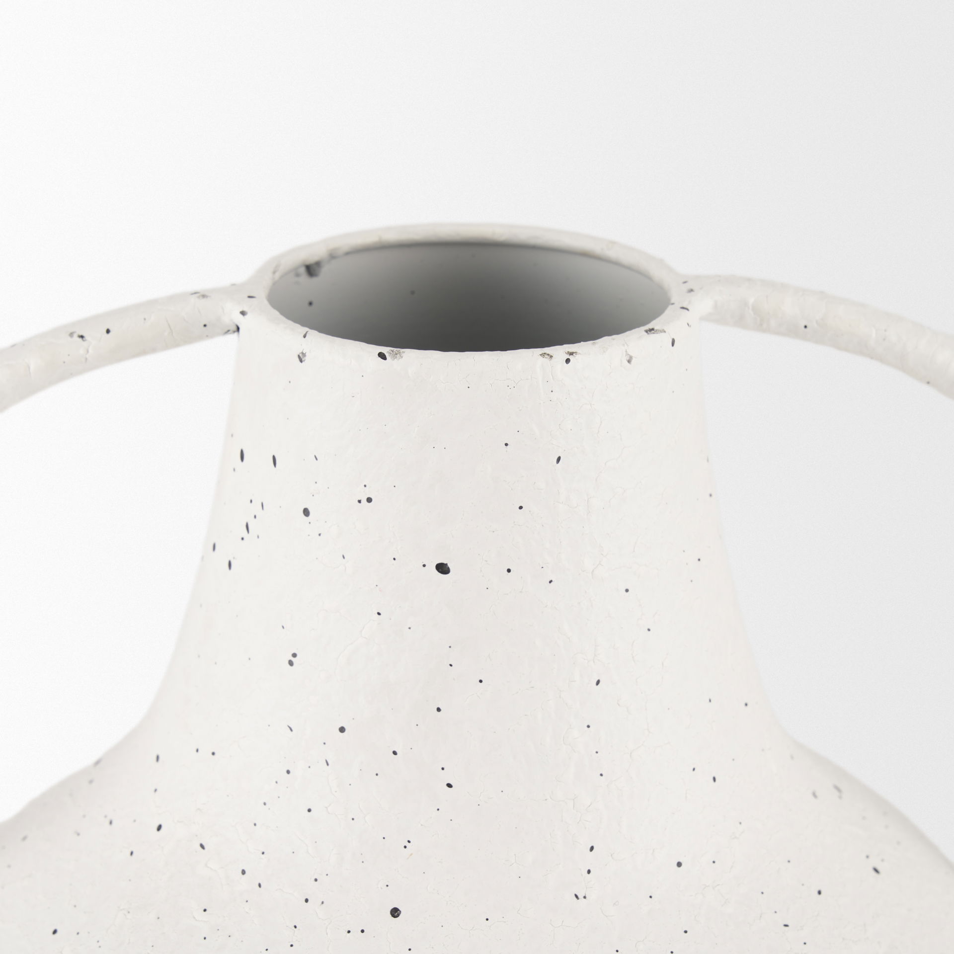 Treva Tall White with Black Speckles Metal Vase large image 