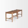 Shane Brown Wood with Woven Brown Leather Bench thumbnail 6