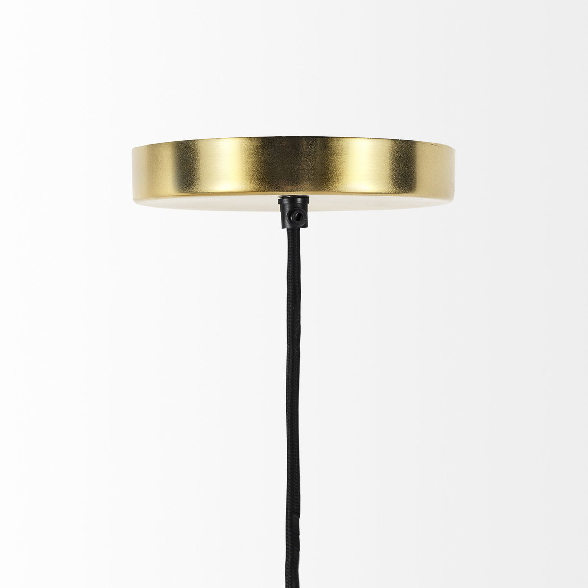Halycon  Gold Mesh and Iron Pendant Light, by Mercana, 16" length x 16" width x 20" height View 4