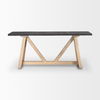Rialto Two-Toned Black and Brown Wood Angular Leg Console Table, by Mercana, 70" length x 18" width x 30" height thumbnail 3