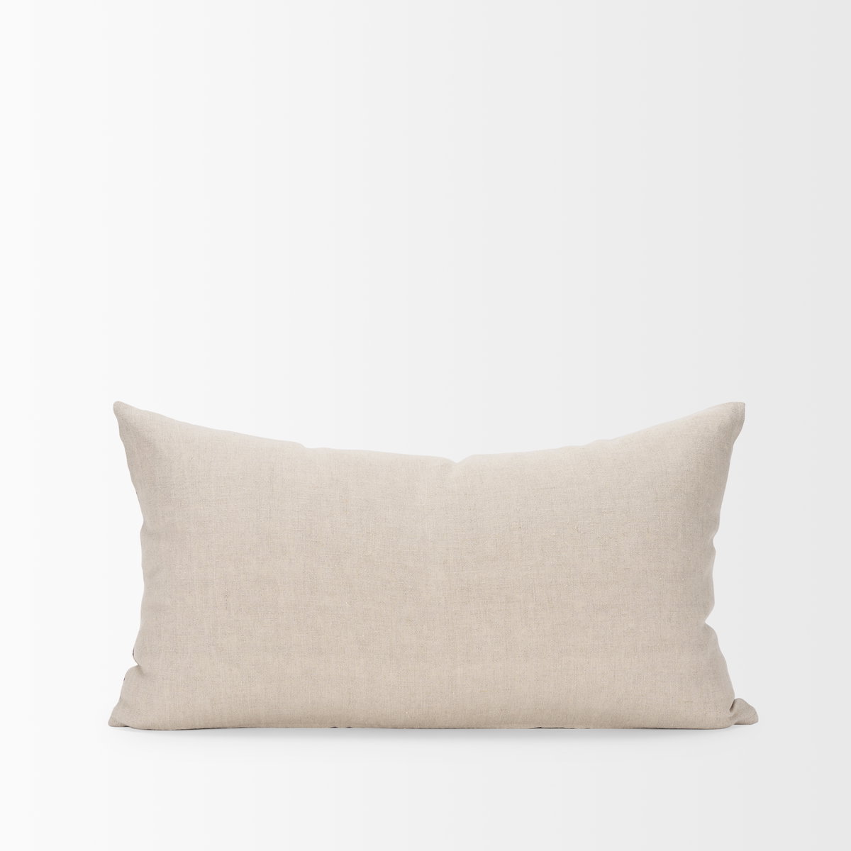 Jenna 14x26 Beige with Merlot Print Linen Lumbar Decorative Pillow Cover, by Mercana, 14" length x 26" width x 0.2" height View 5