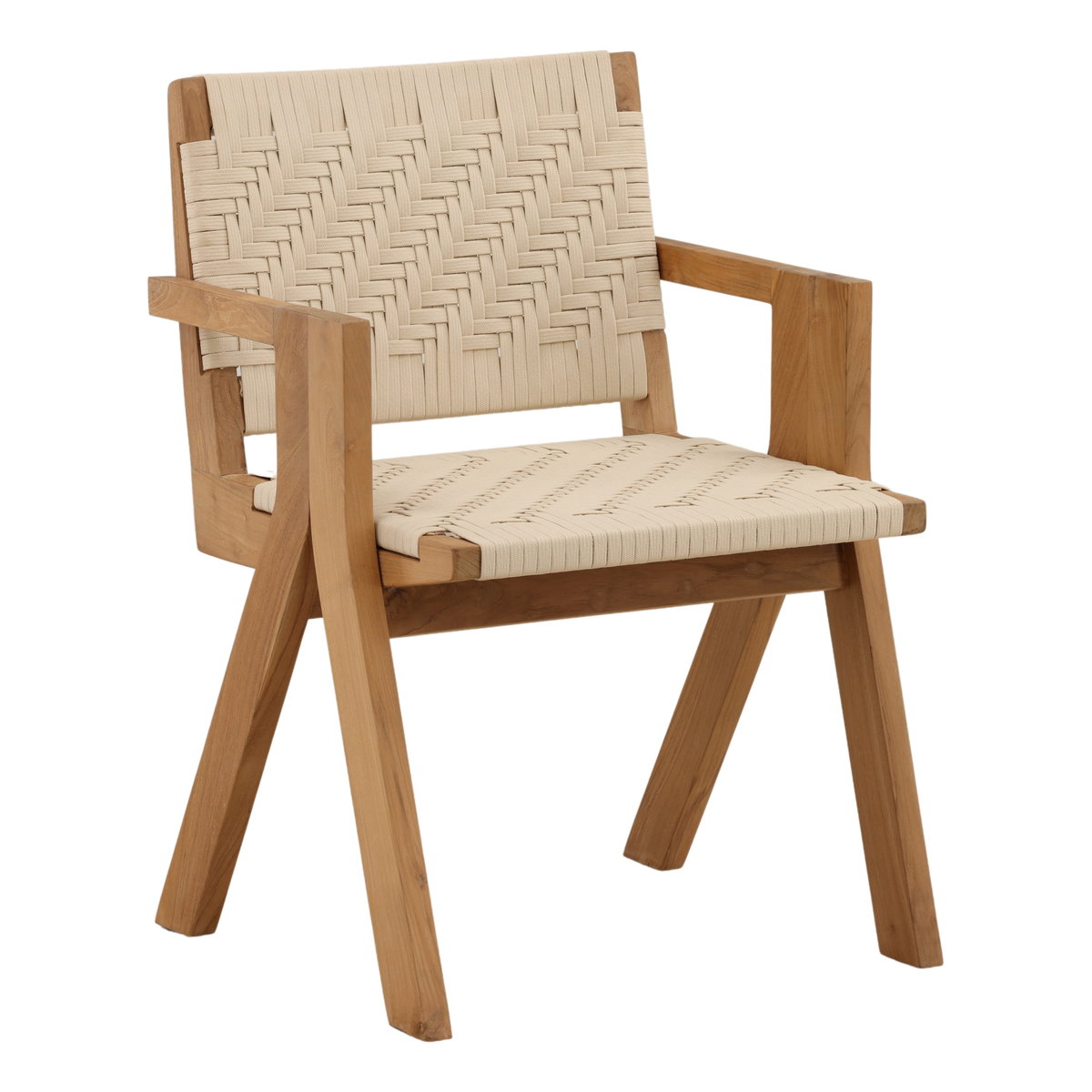 Mesa Outdoor Dining Chair Cream, by Dovetail, 22.8" width x 33.15" height x 24.4" depth View 1