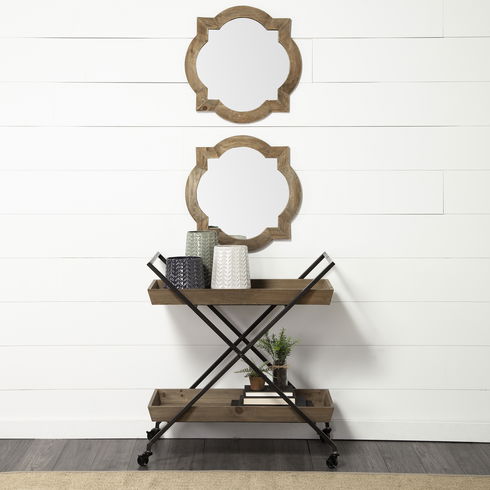 Gemma III Metal Glossy Green/Gray Chevron Vase