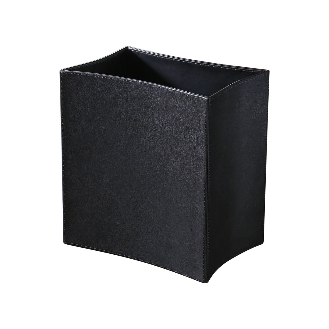 Folded Leather Wastebasket large image 