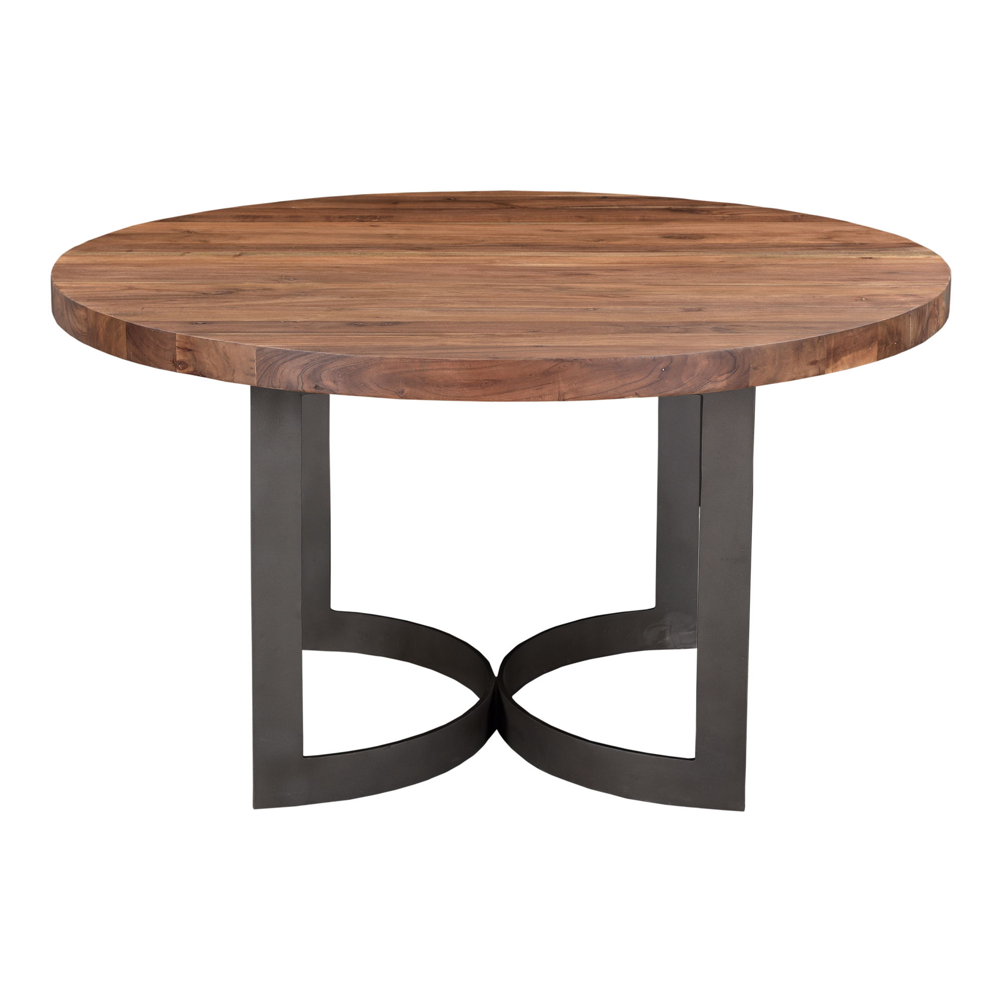 Bent Round Dining Table 54in Brown, by Moe's Home, 54" width x 30" height x 54" depth View 2