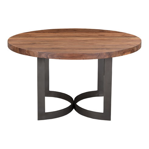 Bent Round Dining Table 54in Brown