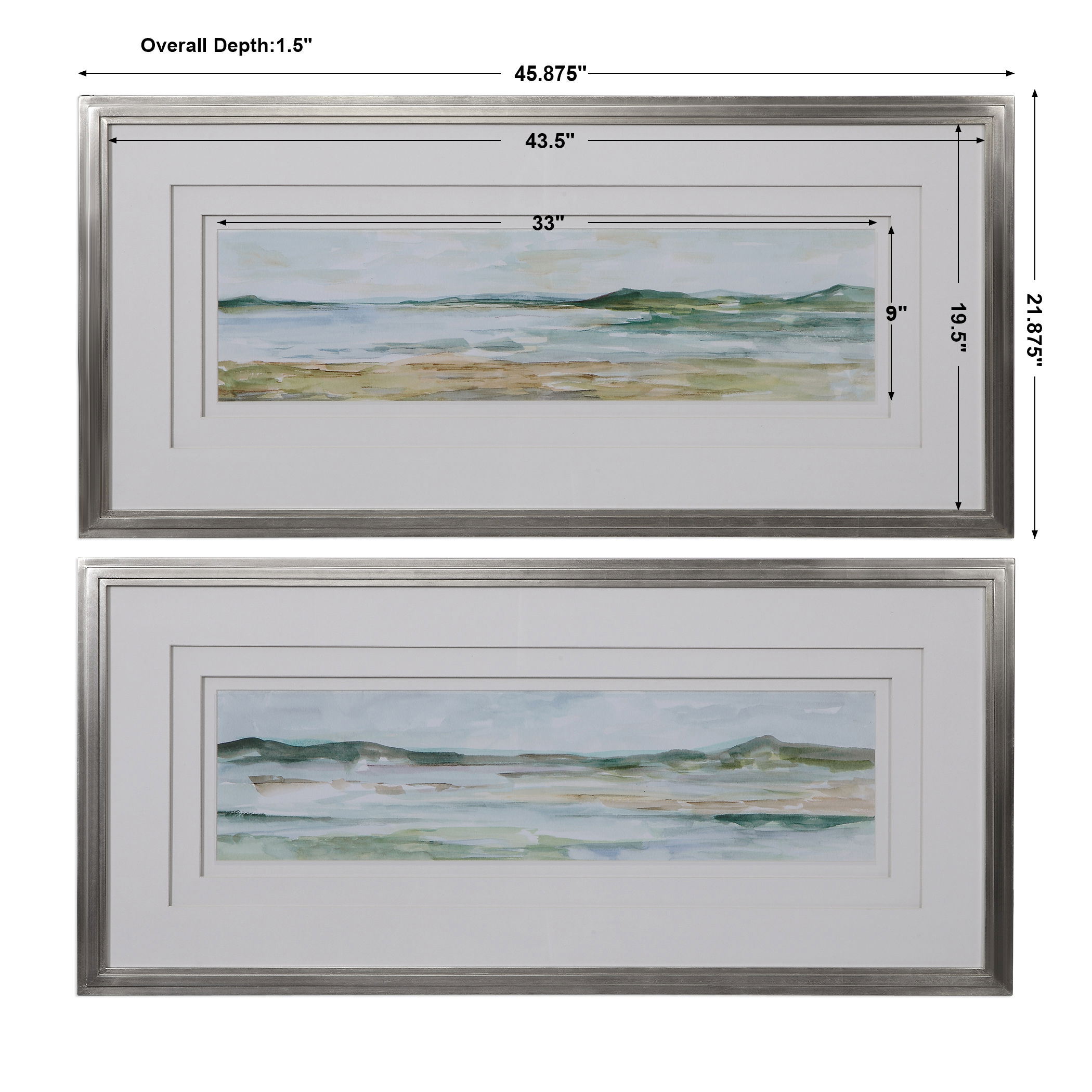 Panoramic Seascape Framed Prints Set/2 large image 