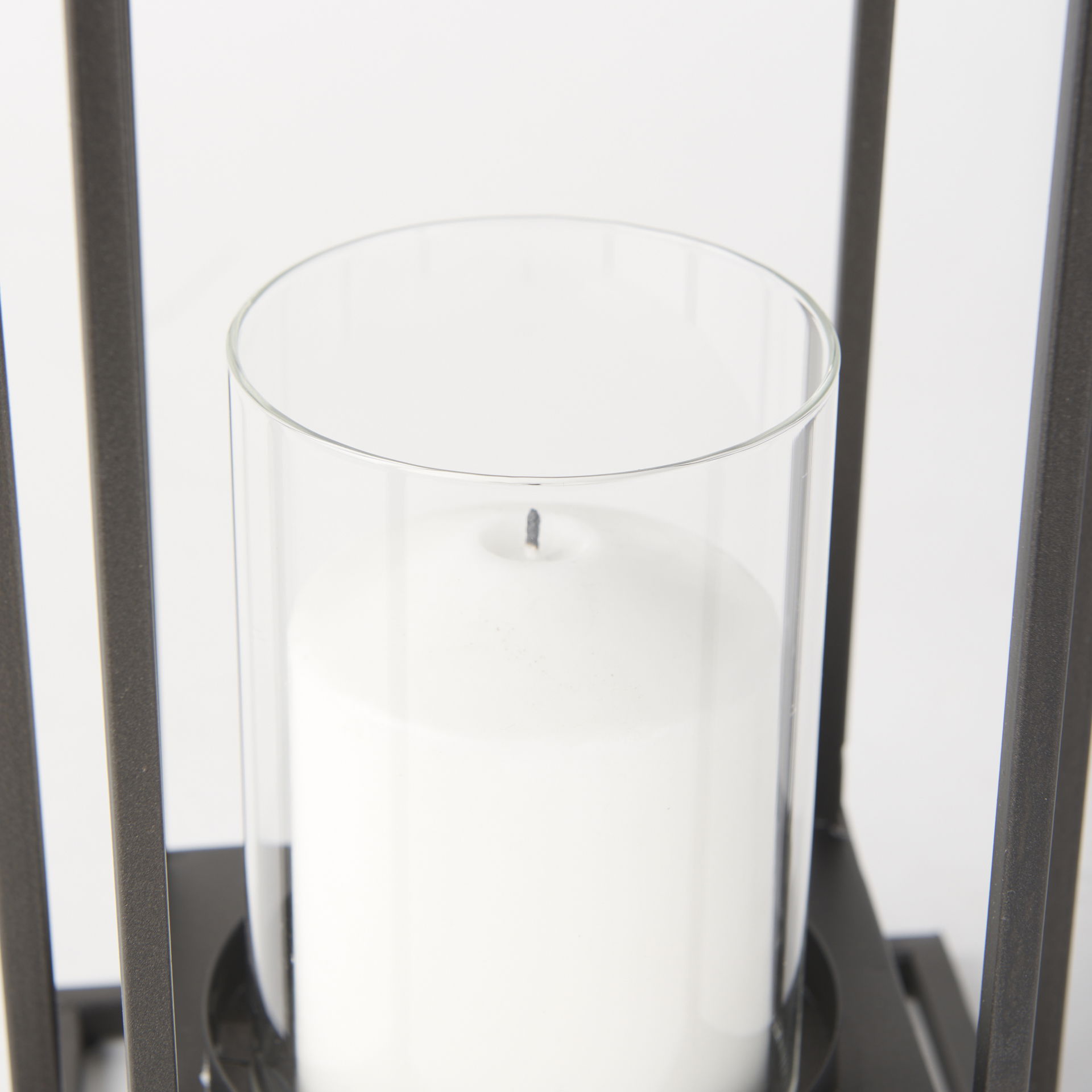 Albus II Small Black Metal Rectangular Table Candle Holder large image 