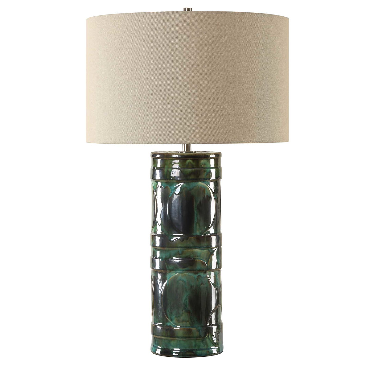 Loch Green Glaze Table Lamp, by Uttermost, 1'5" width x 2'4.25" height x 1'5" depth View 5