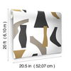 Modernist Black & Gold Peel & Stick Wallpaper, by York Wall, 20' length x 1'8.5" width x 0.02" depth thumbnail 5