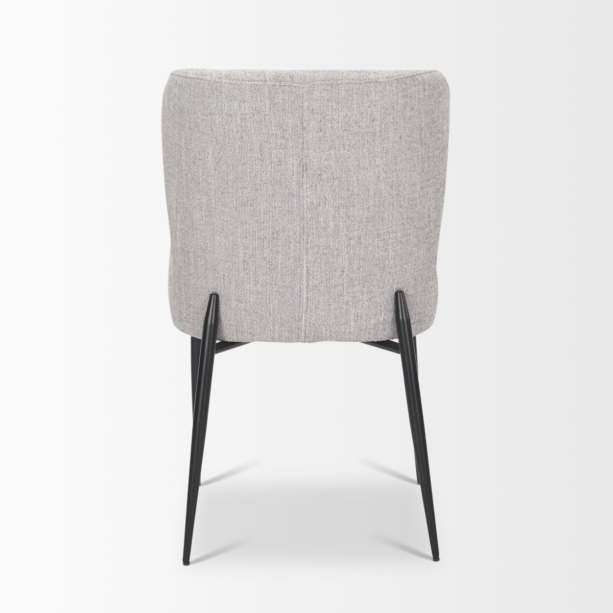 Hartt Dining Chair with Matte Black Metal Frame and Gray Fabric, by Mercana, 19.75" length x 25" width x 32.5" height View 7