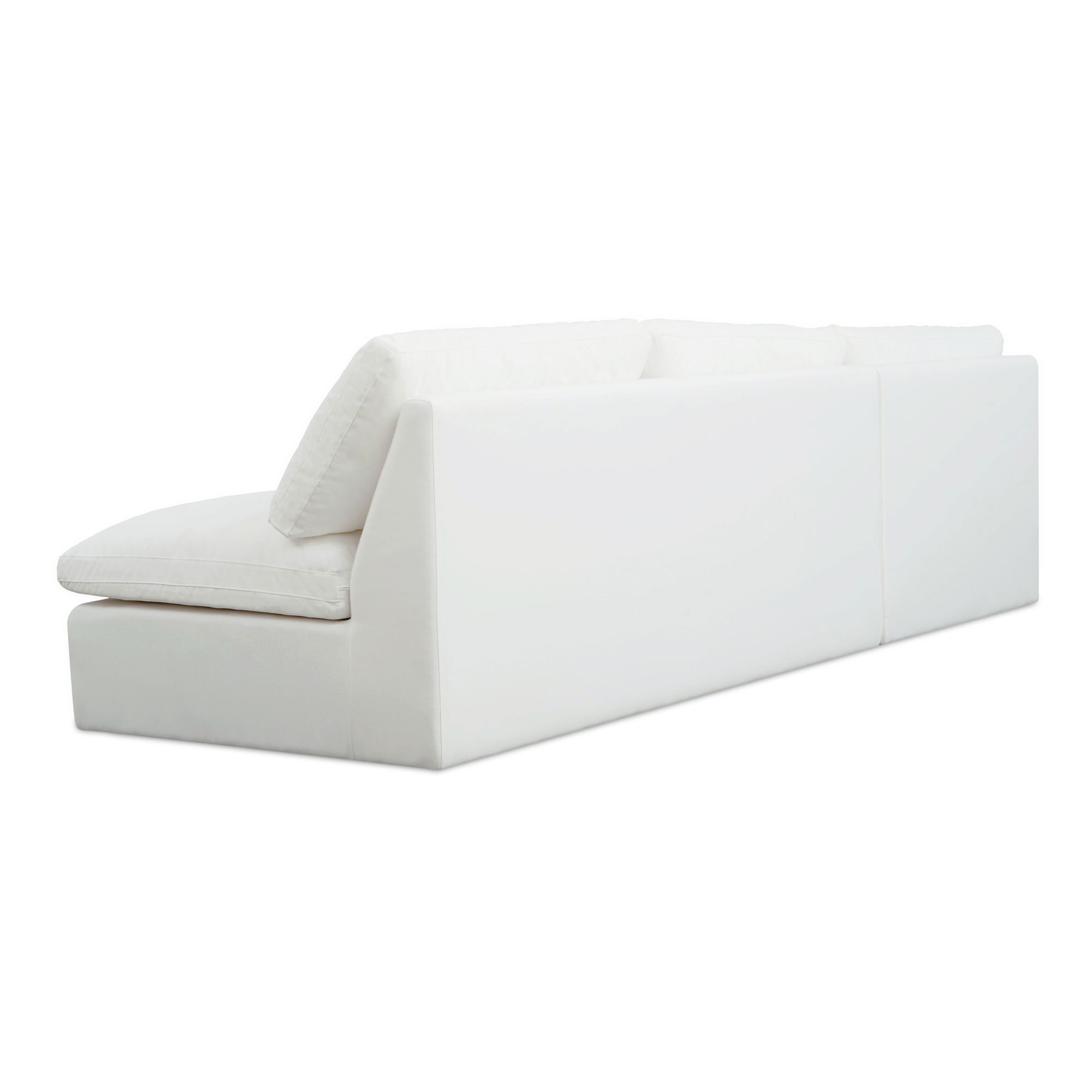 Miles Outdoor Modular 2 Piece White, Outdoor Furniture by Moe's Home, 9'6" width x 2'11.8" height x 5'5" depth View 2