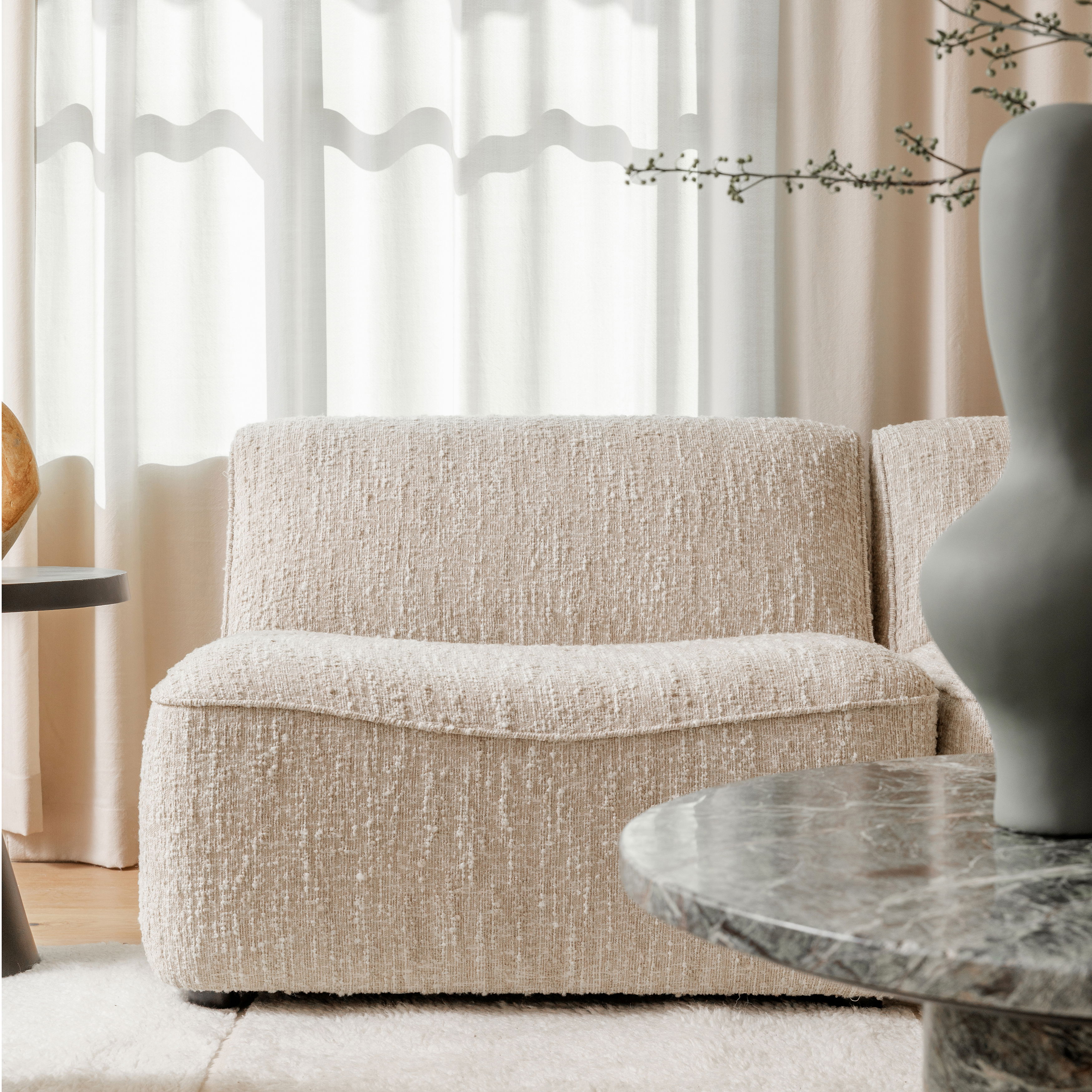 Madeline Modular Sectional - Armless Beige large image 