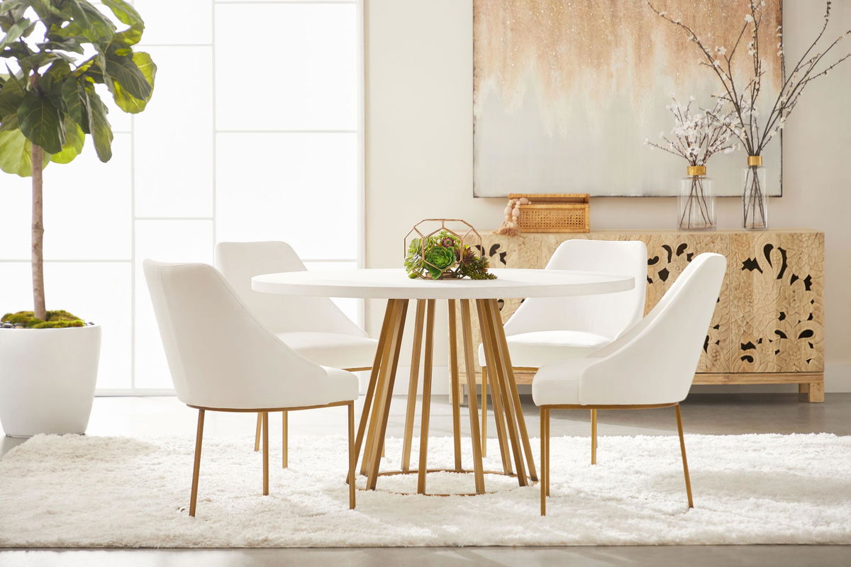 Turino 54' Round Dining Table, by Essentials for Living, 54" width x 30" height x 54" depth View 13