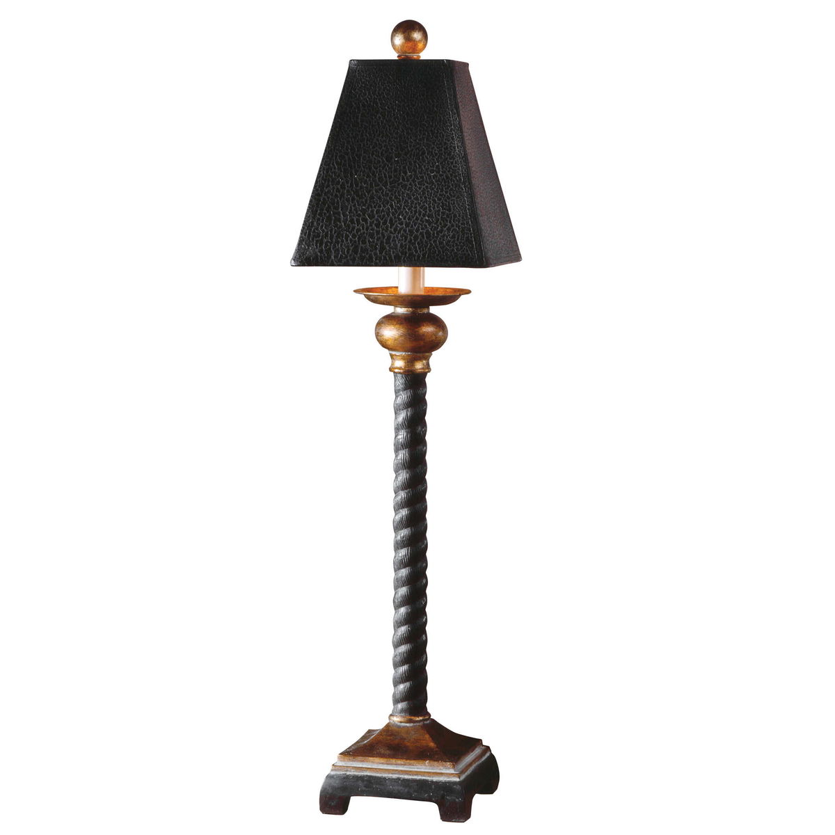 Bellcord Black Buffet Lamp, Table Lamp by Uttermost, 7.5" width x 31.25" height x 7.5" depth View 1