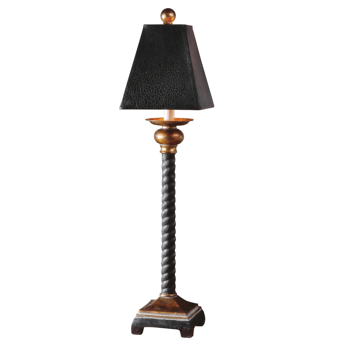 Bellcord Black Buffet Lamp, by Uttermost, 7.5" width x 2'7.25" height x 7.5" depth View 1