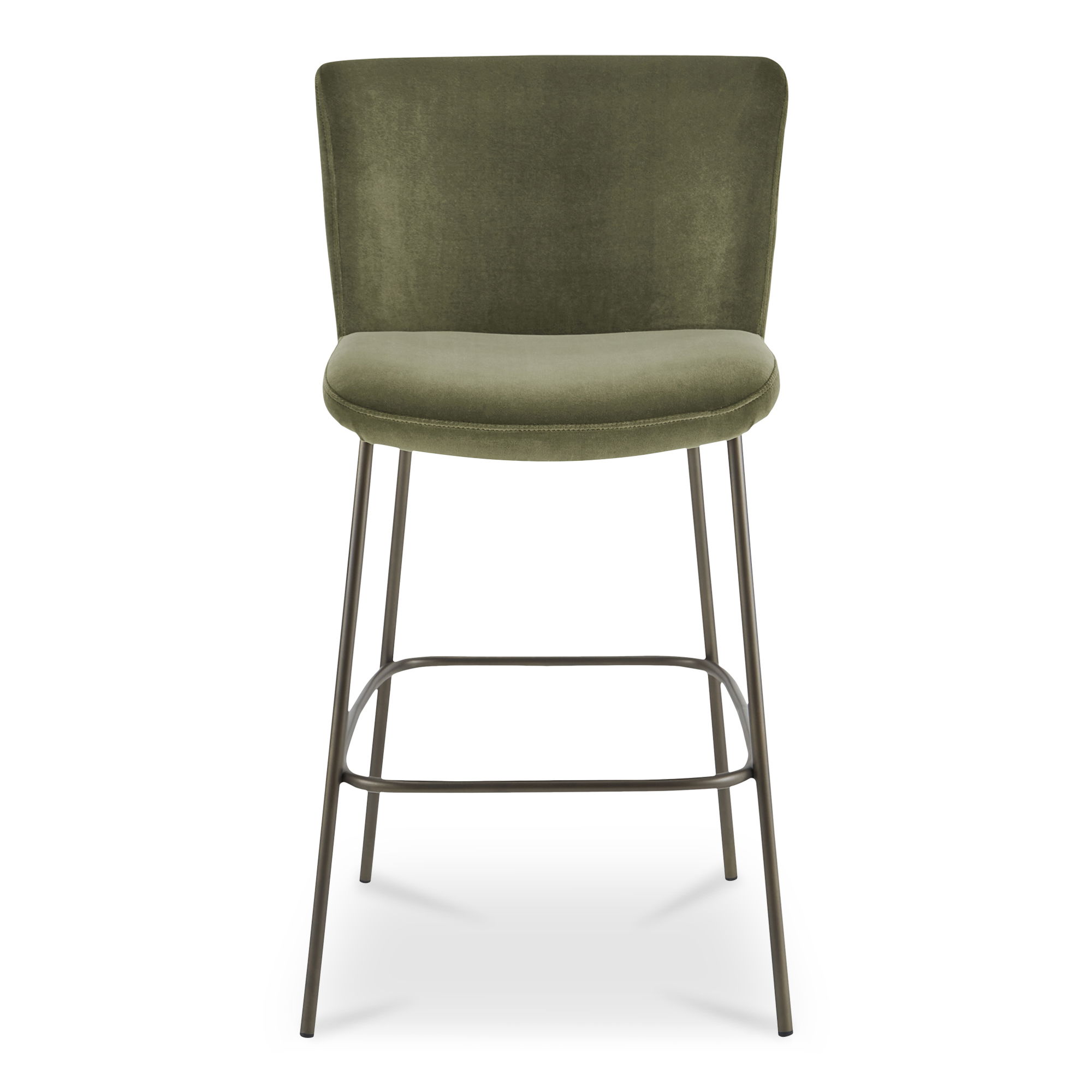 Early Bar Stool Faux Green Mohair large image 