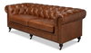 Castered Chesterfield Sofa, by Sarreid, 3'2" length x 7'5" width x 2'8" height thumbnail 7