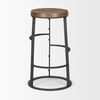 Neo 26.3' Seat Height Brown Wood Seat Black Metal Frame Stool thumbnail 3