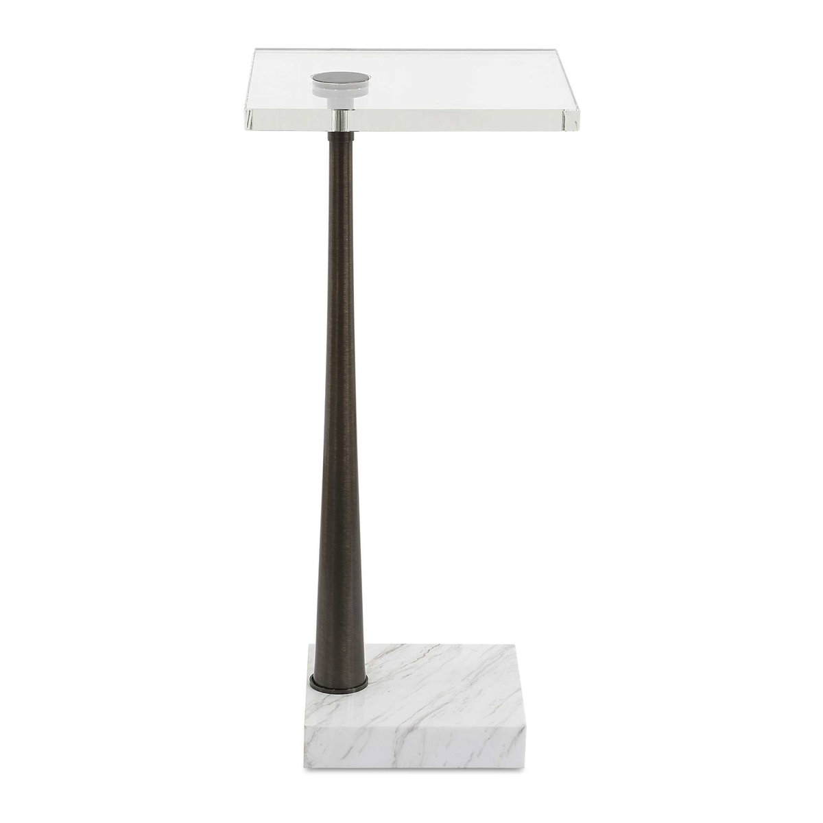 Pelton Marble Glass Drink Table, Side & End Table by Uttermost, 11" width x 24" height x 11" depth View 1