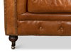 Tufted English Club Sofa  Cuba Brown, by Sarreid, 3'2" length x 7'5" width x 2'8" height thumbnail 7
