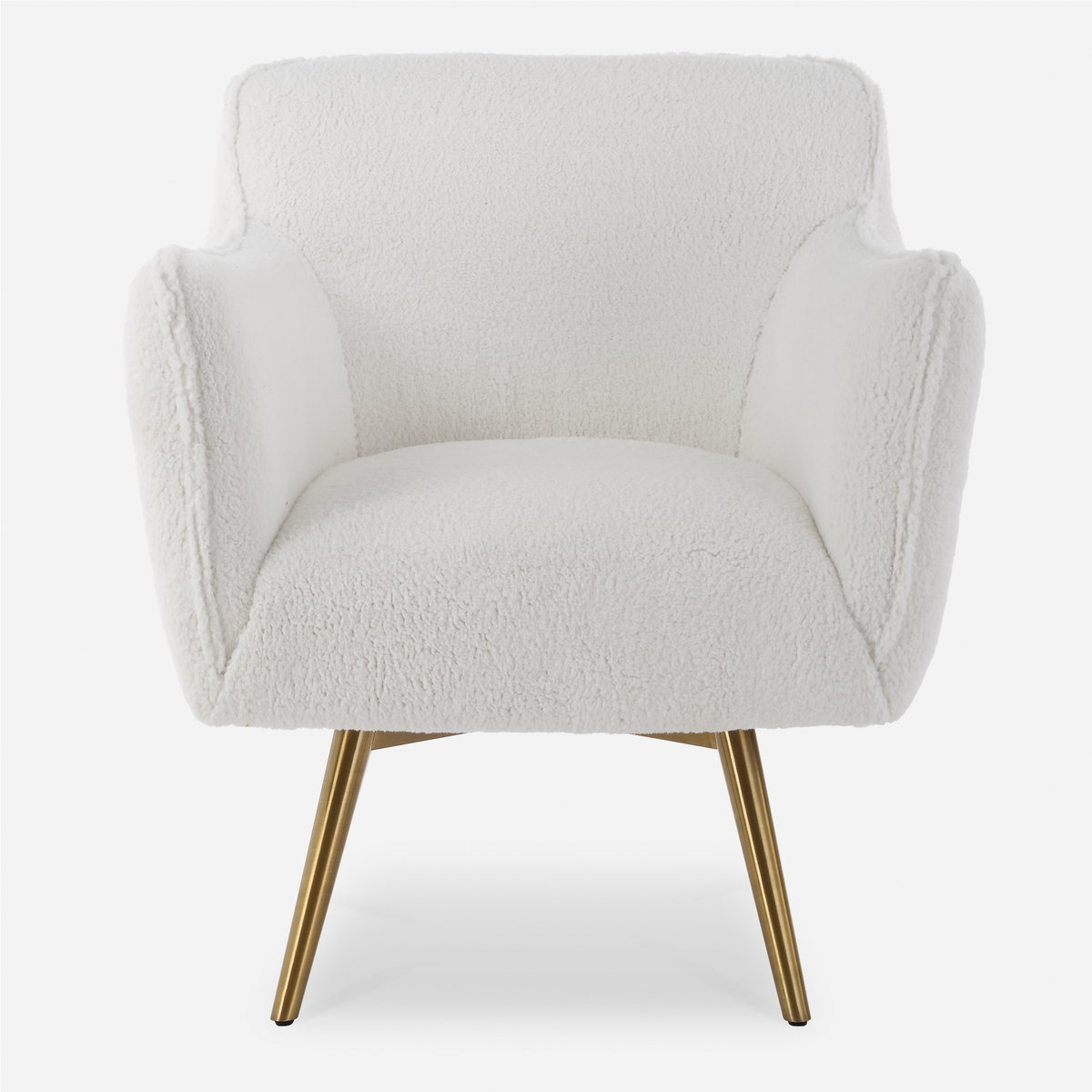 Oasis White Swivel Chair, Accent Chair by Uttermost, 29.5" width x 32" height x 33.5" depth View 1