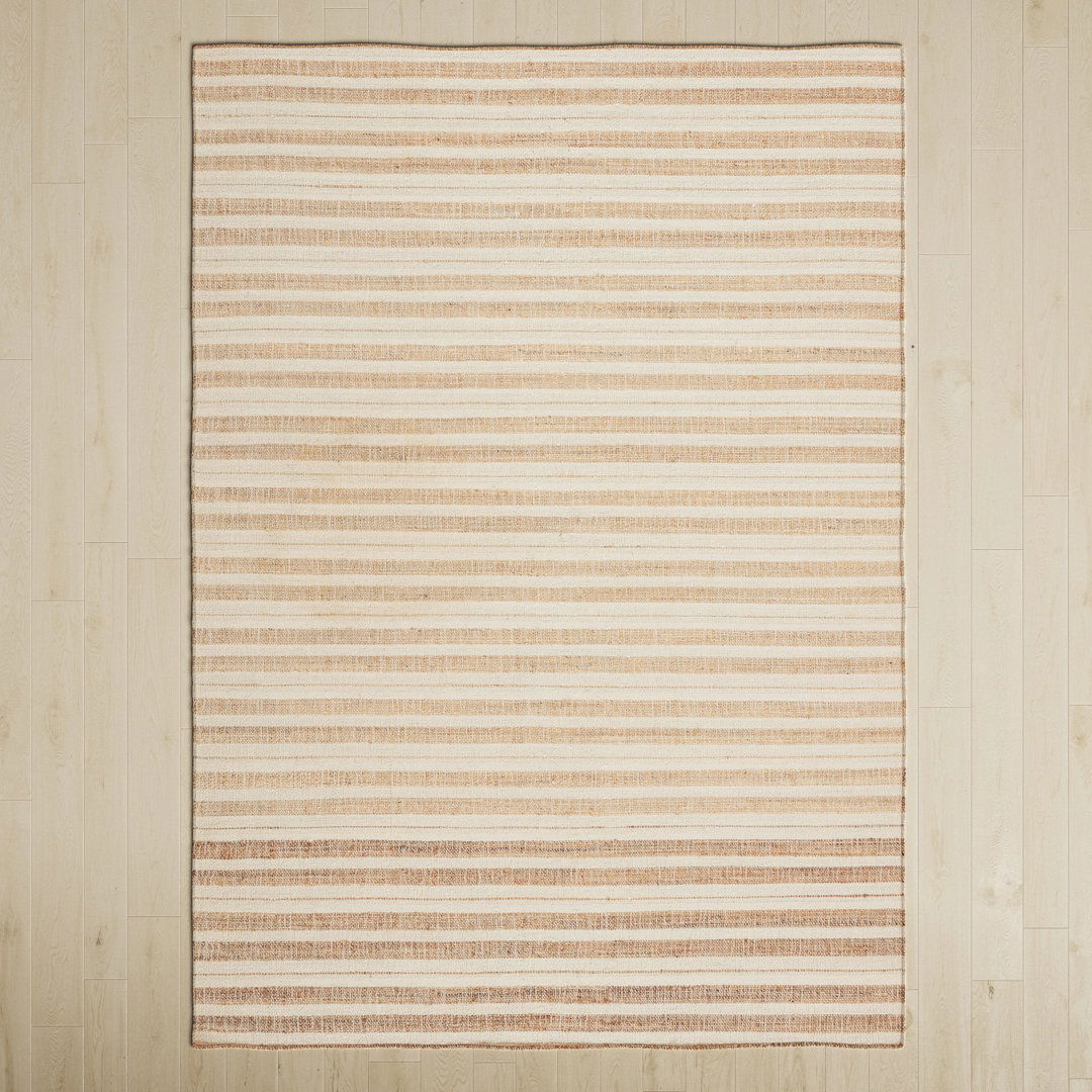 Rey Natural Striped Tan/ Ivory Area Rug large image 