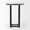 Tanner 32'L x 32'W Pedestal Dining Table | White Marble & Black Metal | Seats 2, by Mercana, 32" length x 32" width x 36" height thumbnail 3