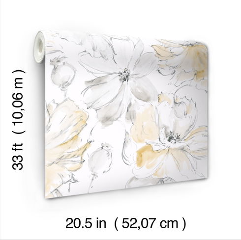 Floral Dreams Yellow Wallpaper