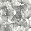 Ginkgo Leaves Black Peel & Stick Wallpaper, by York Wall, 16'6" length x 1'8.5" width x 0.02" depth thumbnail
