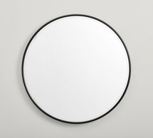 Online Designer Bathroom Vintage 30" Round Mirror, Matte Black, French Cleat Mount