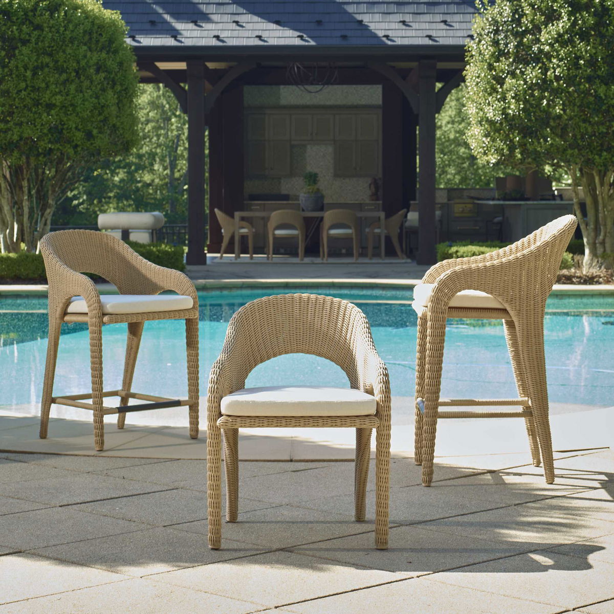 Kavali Outdoor Wicker Dining Armchair, Outdoor Chair by Uttermost, 1'11.5" width x 2'8" height x 2'1.25" depth View 5