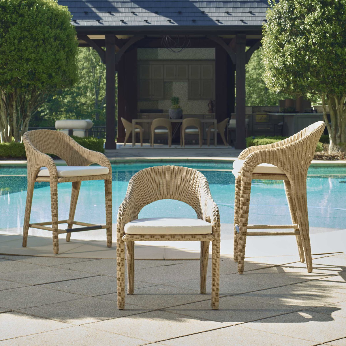Kavali Outdoor Wicker Dining Armchair, Outdoor Chair by Uttermost, 1'11.5" width x 2'8" height x 2'1.25" depth View 5