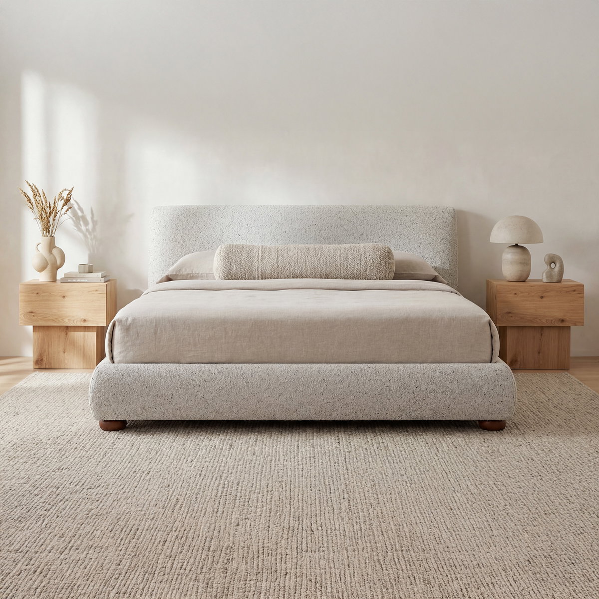 Beau Queen Storage Bed Speckled Light Grey, by Moe's Home, 5'11" width x 3'3.37" height x 7'9.3" depth View 7