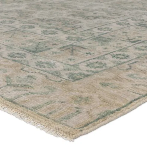 Jaipur Living Stage SLN19 Handknotted Medallion Green and White Area Rug (9