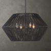 Suva 4 Light Black Rope Pendant, Ceiling Light by Uttermost, 28" width x 16.25" height x 28" diameter thumbnail 2
